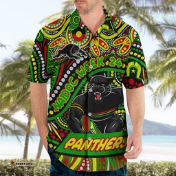 Custom Australia NAIDOC Week 2024 Hawaiian Shirt Penrith Panthers Mascot Keep The Fire Burning