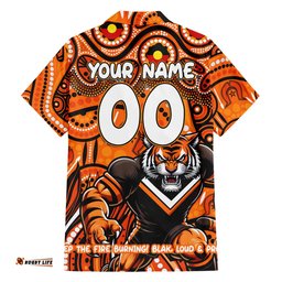 Custom Australia NAIDOC Week 2024 Hawaiian Shirt Wests Tigers Mascot Keep The Fire Burning