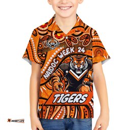 Custom Australia NAIDOC Week 2024 Hawaiian Shirt Wests Tigers Mascot Keep The Fire Burning