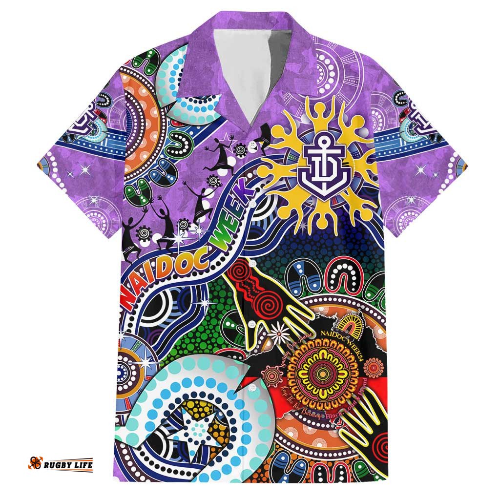 Custom NAIDOC Week 2024 Fremantle Dockers Freo Hawaiian Shirt Australia Aboriginal Dot Painting