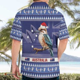 Aussie Kookaburra Hawaiian Shirt Merry Christmas Blue Style