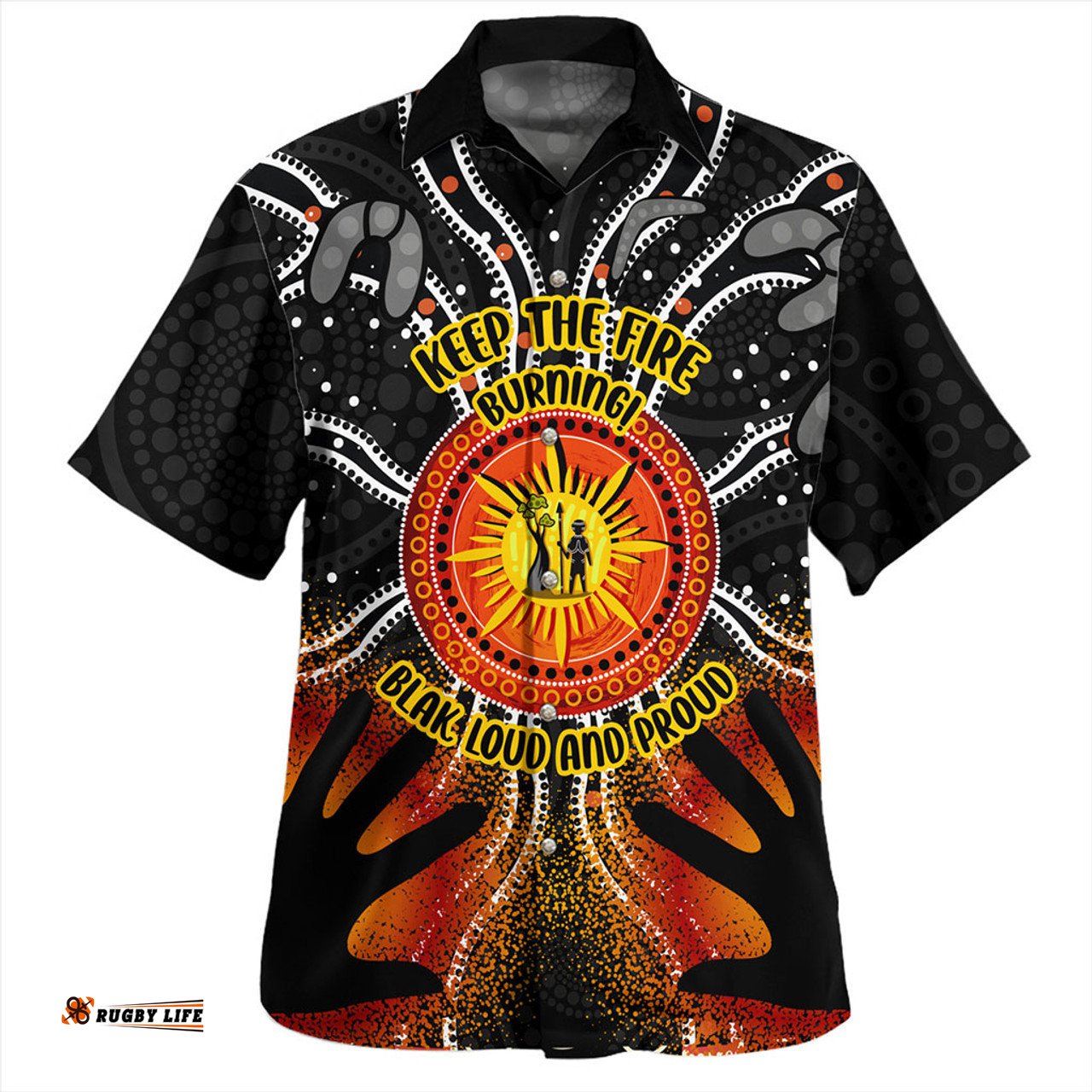 Australia Hawaiian Shirt Naidoc Week Aboriginal Pattern Hand Symbols