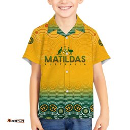 Personalised Australia Matildas Hawaiian Shirt Tillies Aboriginal Simple Yellow