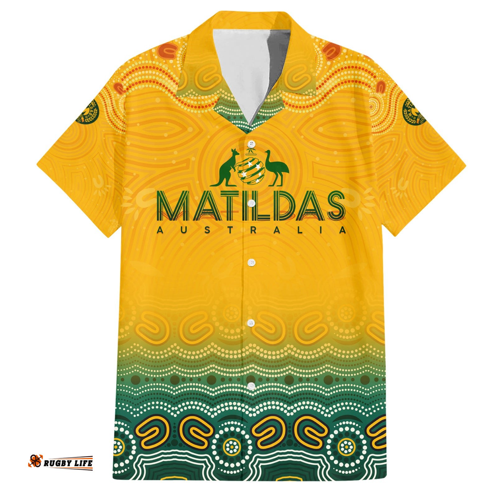 Personalised Australia Matildas Hawaiian Shirt Tillies Aboriginal Simple Yellow