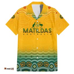 Personalised Australia Matildas Hawaiian Shirt Tillies Aboriginal Simple Yellow