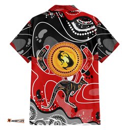 Aboriginal Flag Style Dot Art And Abstract Kangaroo Hawaiian Shirt