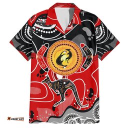 Aboriginal Flag Style Dot Art And Abstract Kangaroo Hawaiian Shirt