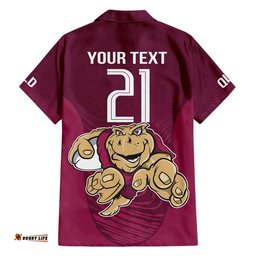Custom Queensland Rugby Hawaiian Shirt Maroons Cane Toad Origin Sporty