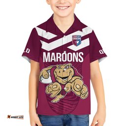 Custom Queensland Rugby Hawaiian Shirt Maroons Cane Toad Origin Sporty