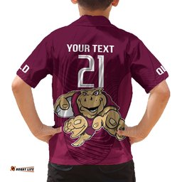 Custom Queensland Rugby Hawaiian Shirt Maroons Cane Toad Origin Sporty