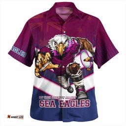 Manly Warringah Sea Eagles Hawaiian Shirt - Manly Warringah Sea Eagles Macost With Australia Flag Hawaiian Shirt