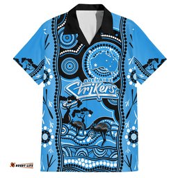 Custom Adelaide Strikers Cricket Hawaiian Shirt Happy Australia Day Aboriginal Art