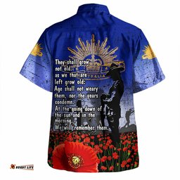 Australia Anzac Day Hawaiian Shirt - Anzac Lest We Forget Poppy Flag Hawaiian Shirt