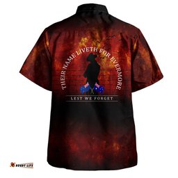 Australia Hawaiian Shirt - Anzac Day Their Name Liveth For Evermore Dark Grunge Style