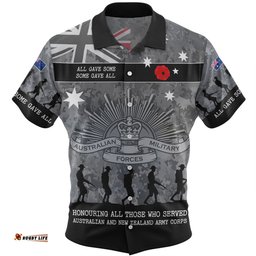 Australia Anzac Day Hawaiian Shirt - Australia and New Zealand Warriors All gave some Some Gave All Black Hawaiian Shirt