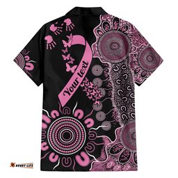 Personalised Aboriginal Ribbons Hawaiian Shirt Beautiful Butterflies Breast Cancer Awareness