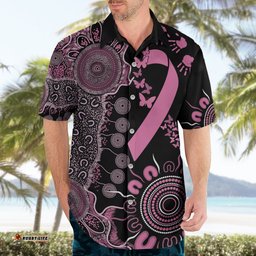Personalised Aboriginal Ribbons Hawaiian Shirt Beautiful Butterflies Breast Cancer Awareness