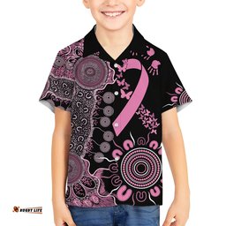 Personalised Aboriginal Ribbons Hawaiian Shirt Beautiful Butterflies Breast Cancer Awareness
