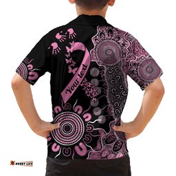 Personalised Aboriginal Ribbons Hawaiian Shirt Beautiful Butterflies Breast Cancer Awareness