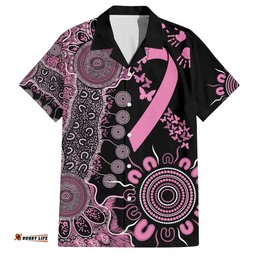 Personalised Aboriginal Ribbons Hawaiian Shirt Beautiful Butterflies Breast Cancer Awareness