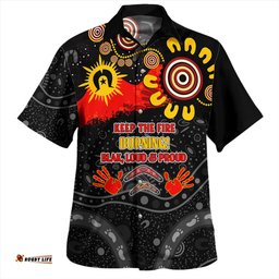 Australia Hawaiian Shirt Aboriginal Indigenous Naidoc Week Dreamtime Dot Painting With Flag