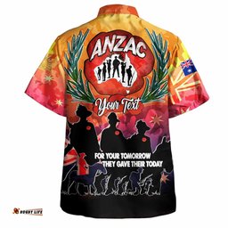 Australia Anzac Custom Hawaiian Shirt - Anzac day For Your Tomorrow They Gave Their Today With Poppies And Flag Style Shirt