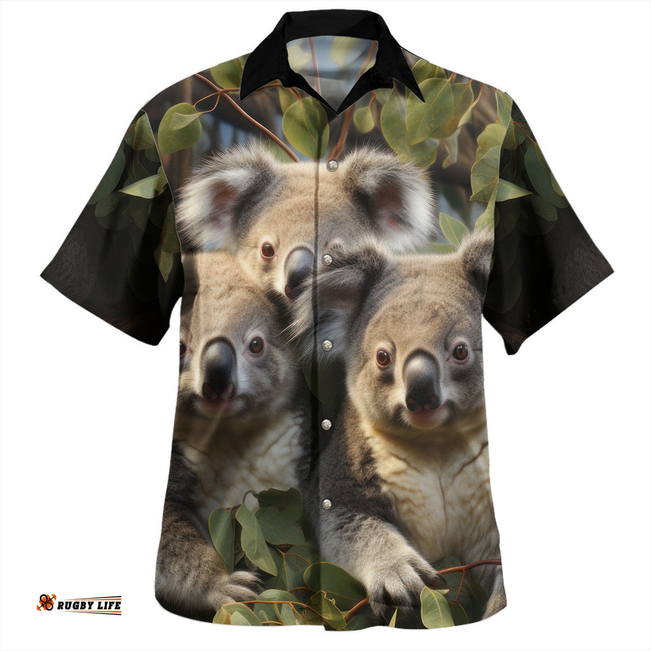 Australia Koala Hawaiian Shirt - Three Koalas with Gum Trees Ver1 Hawaiian Shirt