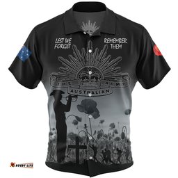 Australia Anzac Day Hawaiian Shirt - Lest We Forget Black Hawaiian Shirt