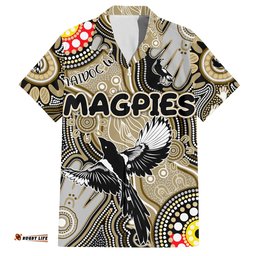Personalised NAIDOC Week 2024 Collingwood Magpies Hawaiian Shirt Australian Aboriginal Hand Painting