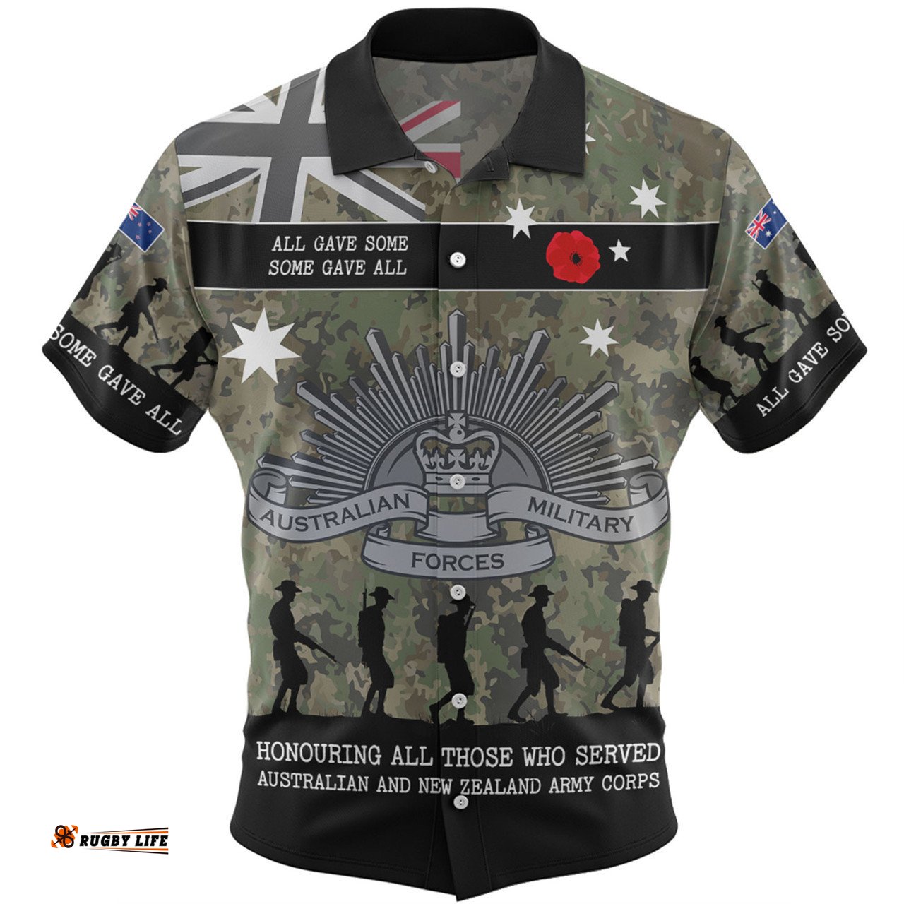 Australia Anzac Day Hawaiian Shirt - Australia and New Zealand Warriors All gave some Some Gave All Hawaiian Shirt