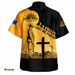 Australia Hawaiian Shirt Custom Anzac Day Soldiers Lest We Forget Poppy