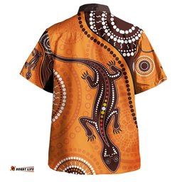 Australia Aboriginal Inspired Hawaiian Shirt - Aboriginal Art With Lizard Hawaiian Shirt