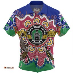 Australia Torres Strait Islands Custom Hawaiian Shirt - Torres Strait Islanders Dhari With Goannas And Dot Art Reunion Hawaiian Shirt