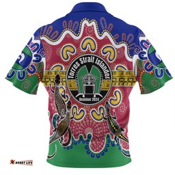 Australia Torres Strait Islands Custom Hawaiian Shirt - Torres Strait Islanders Dhari With Goannas And Dot Art Reunion Hawaiian Shirt