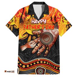 Personalised Happy Father's Day Hawaiian Shirt Best Dad Australia Aboriginal