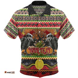 Australia Christmas Aboriginal Custom Hawaiian Shirt - Aboriginal Dreamtime Wangkarnal Crows Hawaiian Shirt
