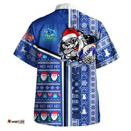 Australia Canterbury-Bankstown Hawaiian Shirt - Scratch Canterbury-Bankstown Christmas With Snowflakes Ho Ho Ho Hawaiian Shirt