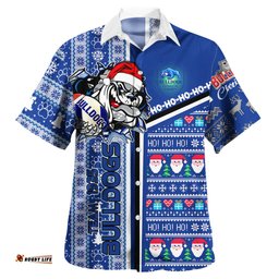 Australia Canterbury-Bankstown Hawaiian Shirt - Scratch Canterbury-Bankstown Christmas With Snowflakes Ho Ho Ho Hawaiian Shirt