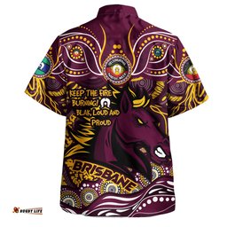 Brisbane Broncos Hawaiian Shirt Celebrating Naidoc Week 2024 Aboriginal Dot Art Inspired