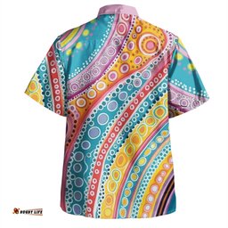 Australia Aboriginal Hawaiian Shirt - Australian Indigenous Aboriginal Art Vivid Pastel Colours Ver 2 Hawaiian Shirt