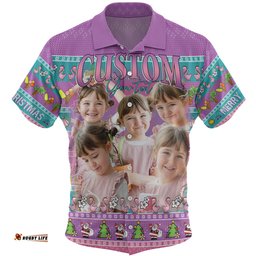 Australia Christmas Custom Hawaiian Shirt - Personalised Purple Summer Vibes Chrissie Present Hawaiian Shirt