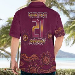 Custom QLD Maroons Cane Toad Blooded Aboriginal Inspired Hawaiian Shirt