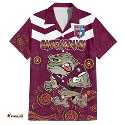 Custom QLD Maroons Cane Toad Blooded Aboriginal Inspired Hawaiian Shirt