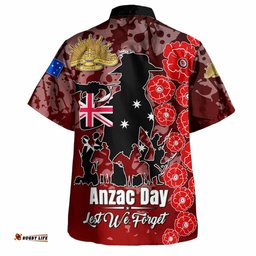 Australia Anzac Custom Hawaiian Shirt - Lest We Forget Red Style Shirt
