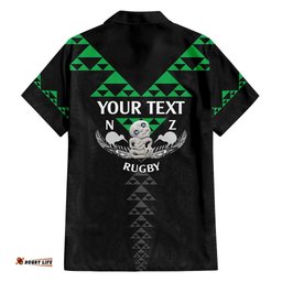 Personalised Aotearoa Rugby Hawaiian Shirt New Zealand Maori Kete Matauranga Pattern