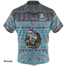 Cronulla-Sutherland Sharks Christmas Custom Hawaiian Shirt - Chrissie Spirit Hawaiian Shirt