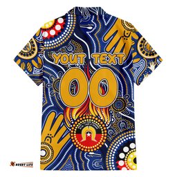 Personalised NAIDOC Week 2024 West Coast Eagles Hawaiian Shirt Australian Aboriginal Hand Painting