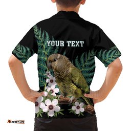 Personalised New Zealand Kakapo Hawaiian Shirt Aotearoa Fern With Manuka