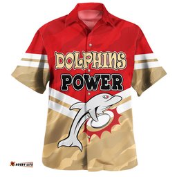 Redcliffe Dolphins Custom Hawaiian Shirt - I Hate Being This Awesome But Redcliffe Dolphins Hawaiian Shirt