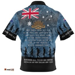 Australia Anzac Day Hawaiian Shirt - Australia and New Zealand Warriors All gave some Some Gave All Blue Hawaiian Shirt
